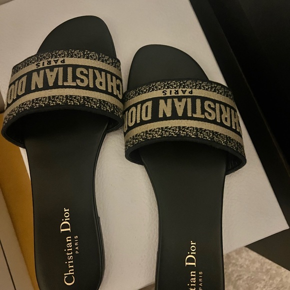 Christian Dior Dway Slide Blue Embroidered Cotton - Picture 7 of 8